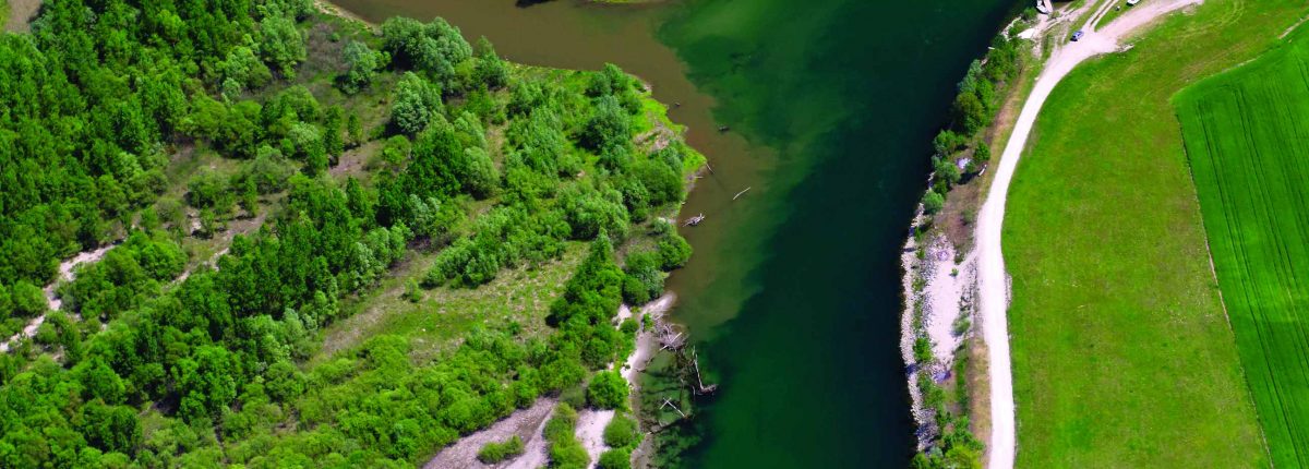 Aerial view of Mura-Drava confluence, © by Goran Šafarek