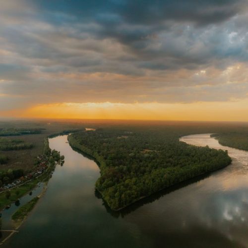 Drava-Danube confluence in sunset, © by Ante Gugić